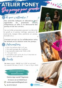 Stage équitation enfant. Découverte du monde des poneys à côté de Grenoble dans le Grésivaudan
